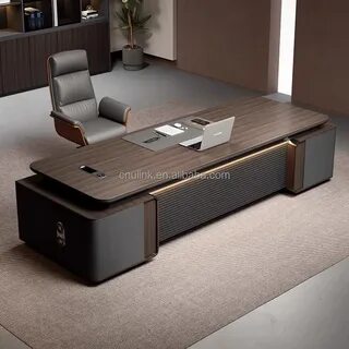 Mobilier de bureau de luxe Bureau d'ordinateur en bois de direction ergonomique